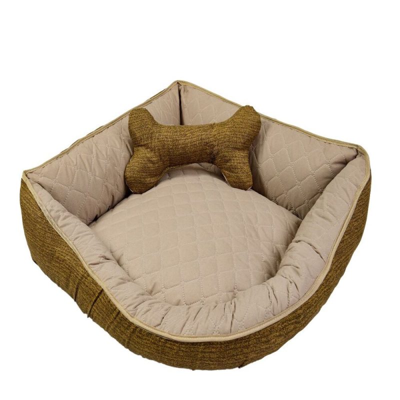 Cama Pet de Canto Luna Impermeável Extra Grande Avelã Cacau